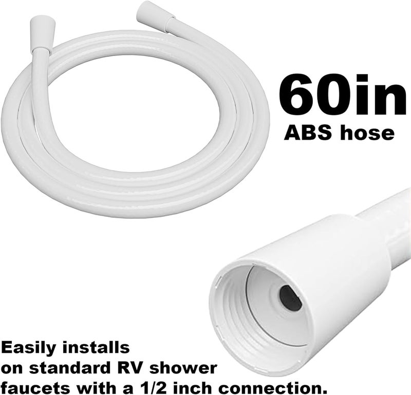 MarisFlow RV Shower Faucet with Shower head and Hose - Non-Metallic RV Shower Kit, On/Off Valve & Diverter, Handheld Shower Replacement for RV,5thWheels,Motorhomes,Travel Trailers,Campers（White） - Image 5